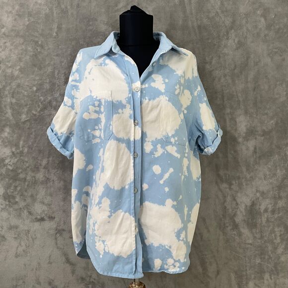 Judith March Thick Embroidered Raised on Dolly Cotton shirt women’s S Button Up - Picture 4 of 10